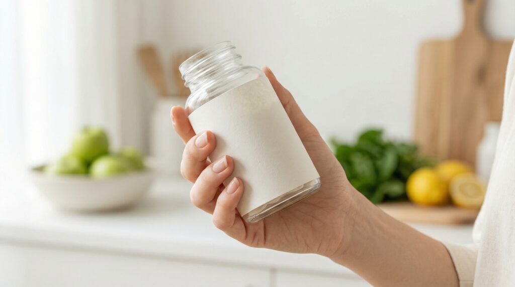 A close-up shot of a woman